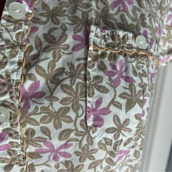 Woolrich Cotton Vintage Floral Blouse Small cap sleeve - Picture 3 of 8